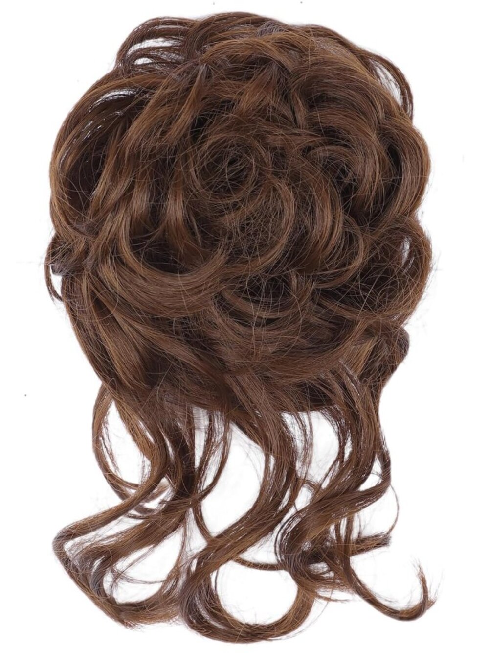 2 Messy Bun Hair Pieces Chestnut Brown Wavy Curly Scrunchie NIB Set of 2